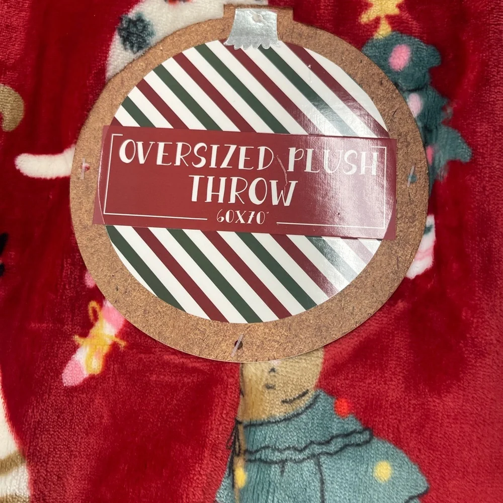 Christmas Cats in Holiday Outfits Red Cats Plush Throw blanket 60”x70” NWT